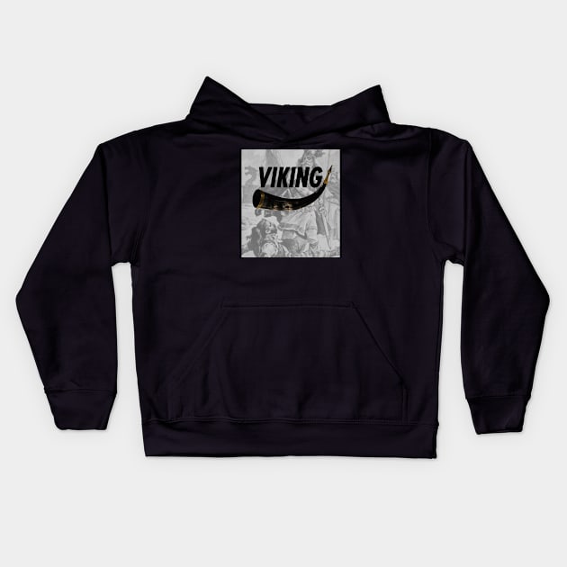 Viking Horn Kids Hoodie by Jarecrow 